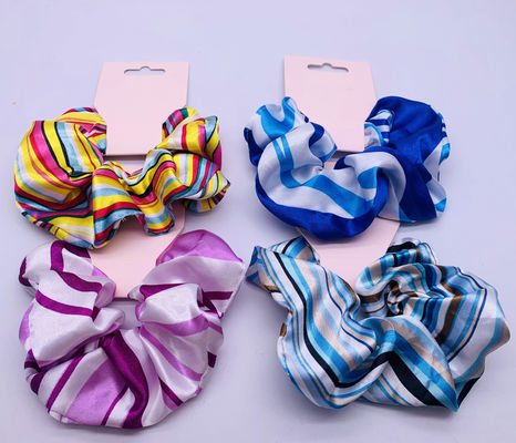 Boho Seidenstoff Haar Accessoires Scrunchies Vielfärtig für den Außenbereich