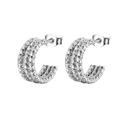 Sliver Hoop Modeschmuck Ohrringe mit Dimond und auffälligem Design