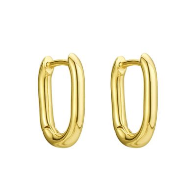 Unisex Oval Gold Finish Ohrringe Goldplattierte Ohrringe für Frauen Empfindliche Ohren