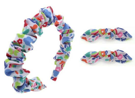 Farbenfrohe Muster Haarbänder und Scrunchies für Kinder mit verschiedenen Designs