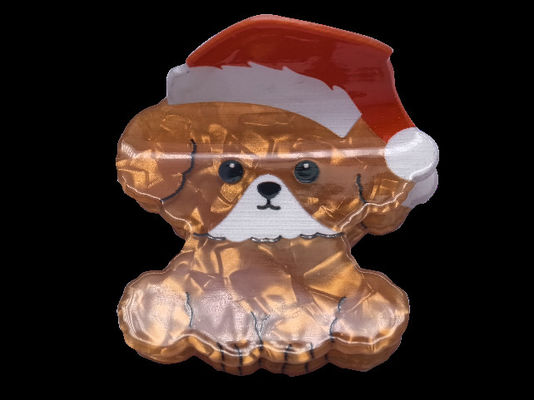 Weihnachtshund Acetat Haarklammer Anpassen Sie verschiedene Designs für Ihre Bedürfnisse