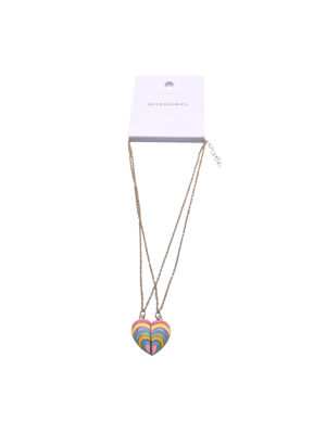 Mode Kreative Kinder Regenbogen Halskette Farbiger Schmelzflutherz Halskette Freundschaft Halskette