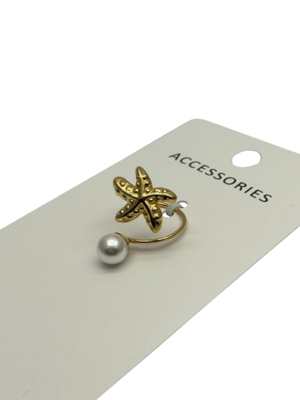 Mode Meeressternmuschel Ring Edelstahl Unisex Schmuck