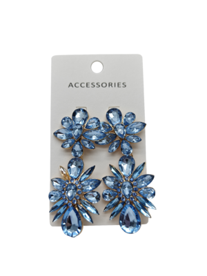 Neue Mode-Statement-Ohrringe Modische Kristall-Wassertropfen & Geometrische Blume mit mehrschichtigem, farbenfrohem Strass-Perlen-Schmuck