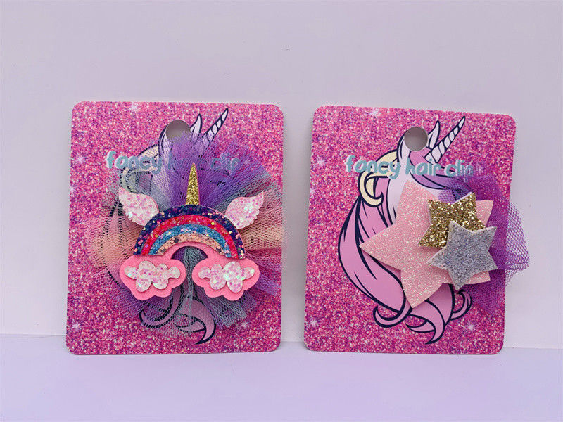 Einhorn Kinder Haar Accessoires Alligator Clips Regenbogen Süßer Stern