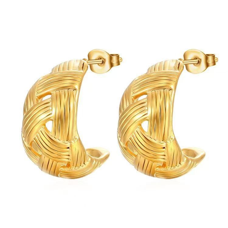 Vintage Abstrakte Gold- und Silberohrringe Klassiker Mode Schmuckohrringe