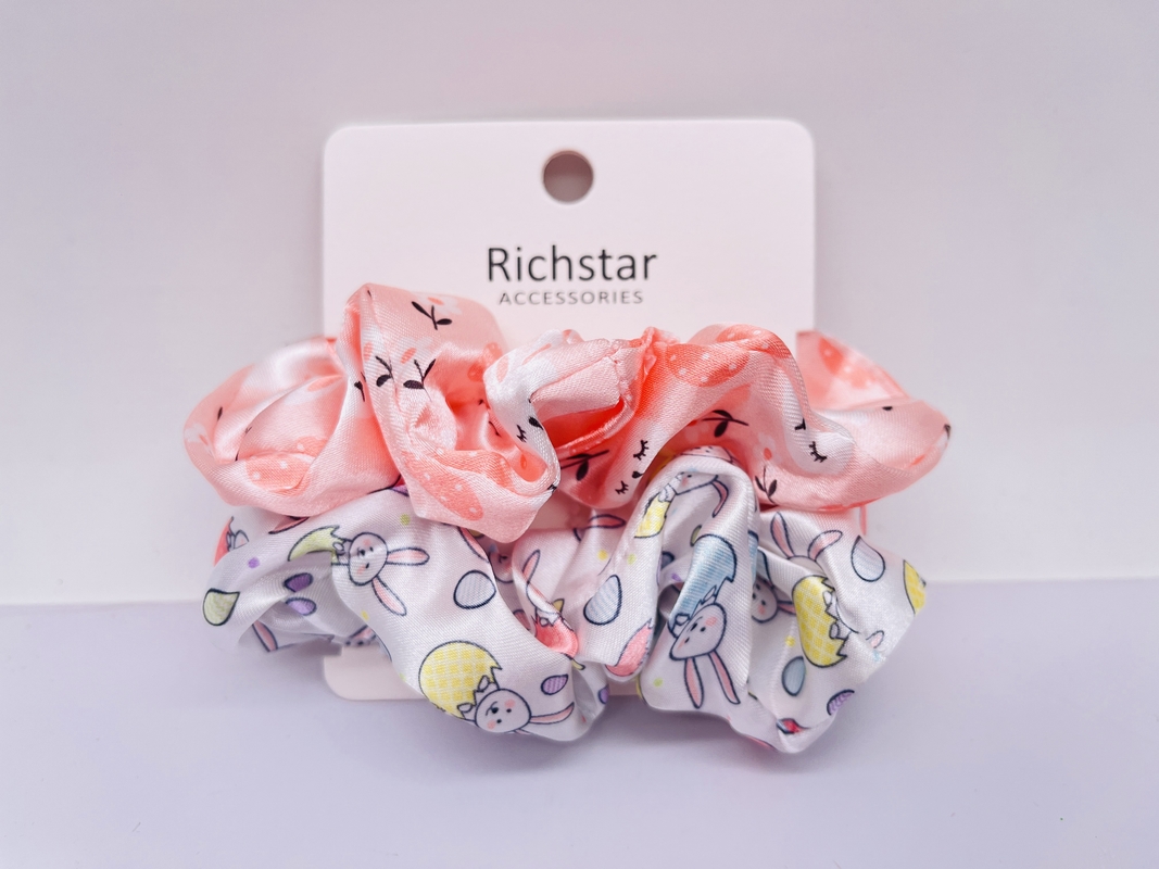 Vielfache Verwendung Farbige Osterhaar-Scrunchies in verschiedenen Formen und Materialien