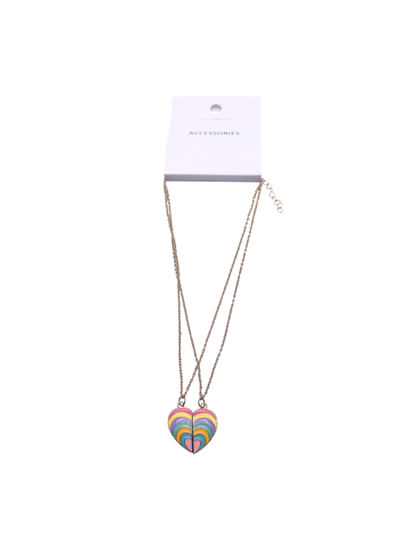 Mode Kreative Kinder Regenbogen Halskette Farbiger Schmelzflutherz Halskette Freundschaft Halskette