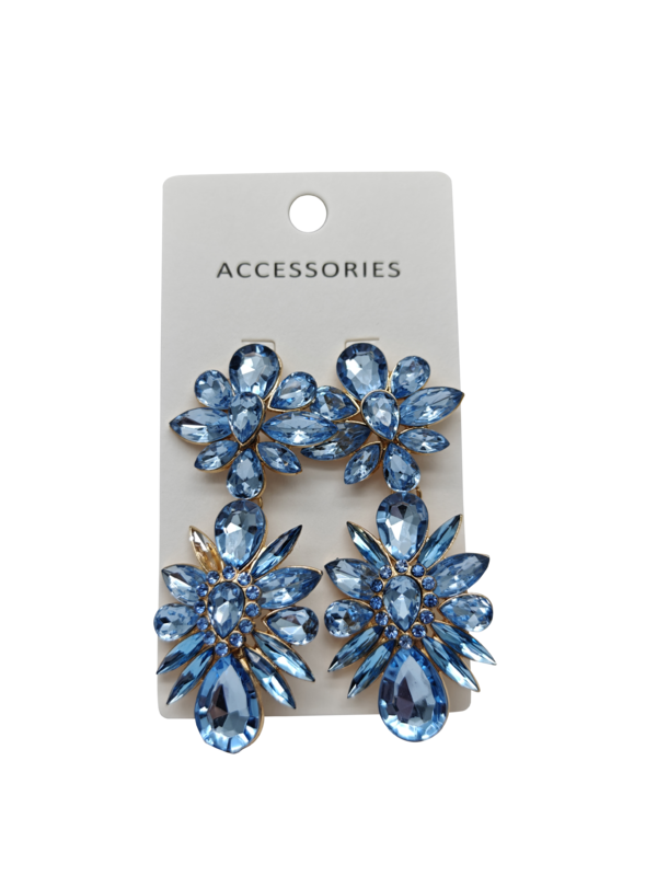 Neue Mode-Statement-Ohrringe Modische Kristall-Wassertropfen & Geometrische Blume mit mehrschichtigem, farbenfrohem Strass-Perlen-Schmuck