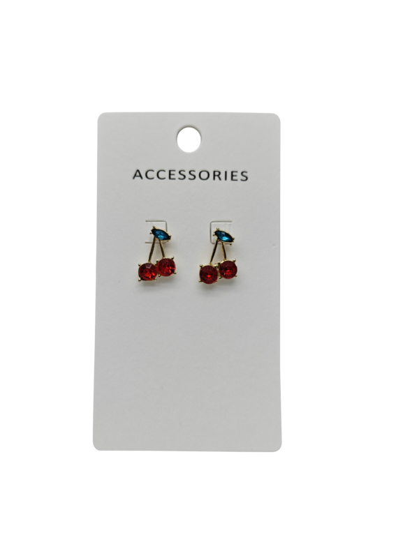 Frühsommer Neues Rotzirkon Kirsch Ohrstöpsel Elegantes Trendy Obstförmige Ohrringe für Frauen Mädchen All-Match Modisch Stilvoll