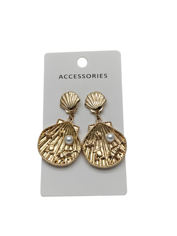 Europäische und amerikanische Mode Muschelperlen Ohrringe Retro Trend Kreative Ocean Style Muschel Ohrringe
